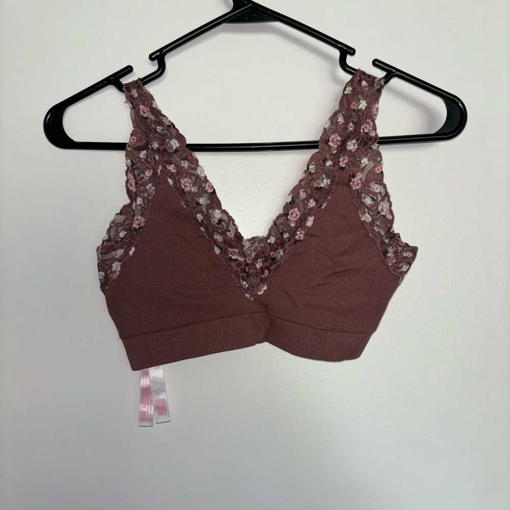 Pink lace bralette